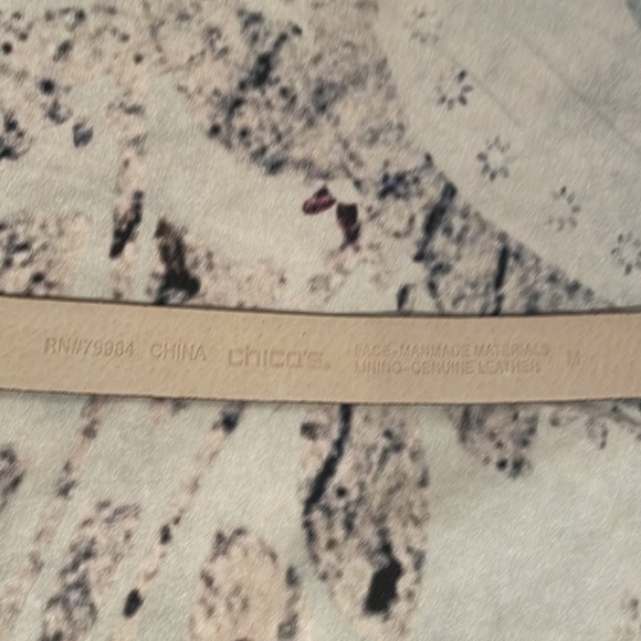 Chicos leather belt in bronze with rhinestone buckle. Size medium - Picture 3 of 7